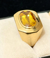 1940's Unique Designer Ring with Briolette-cut Citrine in 18KYG - $7K APR Value w/CoA! APR57