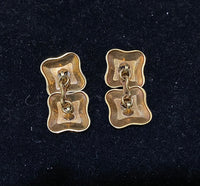 1900's Vintage Designer Solid Yellow Gold & Platinum with Diamond Cufflinks - $10K Appraisal Value w/ CoA! } APR57
