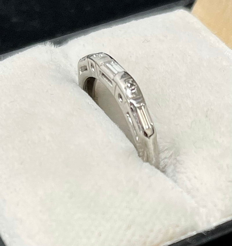 1920s Handmade Designer Platinum Diamond Band Ring - $6K Appraisal Value w/ CoA! APR57