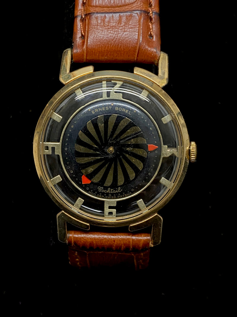 BOREL Amazing Vintage Circa 1960s Psychedelic Style Gold-tone Wristwatch - $6K Appraisal Value! ✓ APR 57