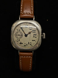 ELGIN Vintage 1920's Rare Rotated Stainless Steel Cushion Wristwatch - $6K Appraisal Value! ✓ APR 57