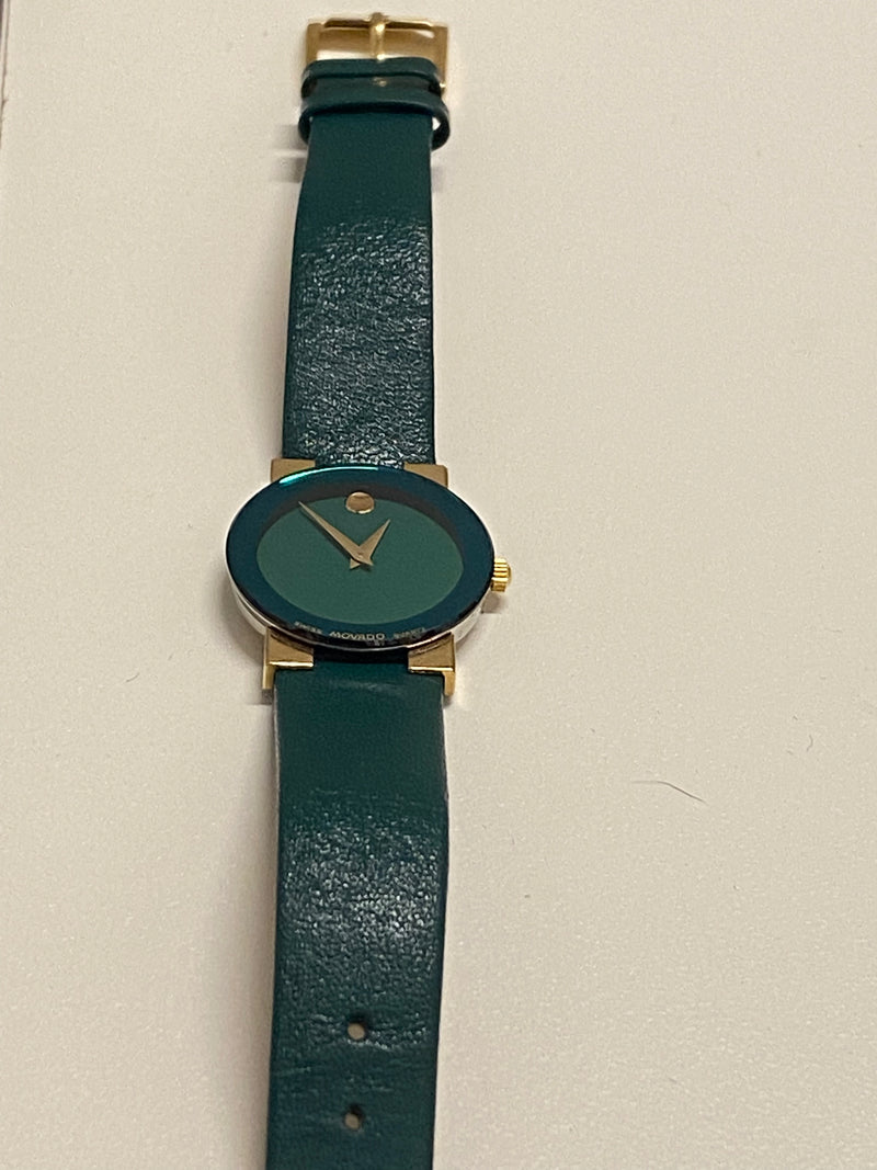 Green 2025 movado watch