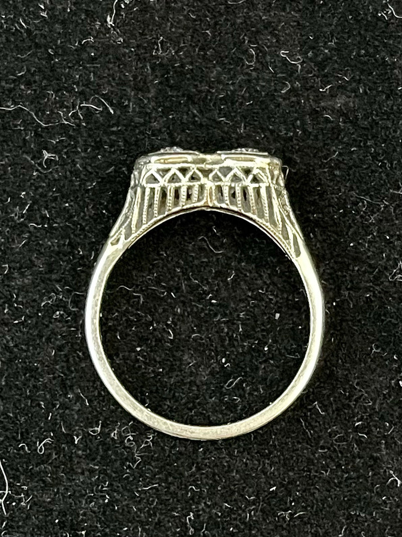 1920s Design Intricate Filigree SWG Old Mine Diamond Ring - $8K APPR Value w/CoA! APR57
