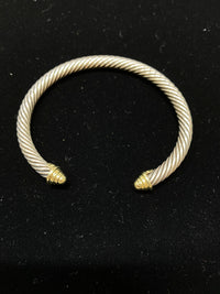 DAVID YURMAN Classic Cable Collection Sterling Silver & Gold Bracelet - $1.5K Appraisal Value! APR 57