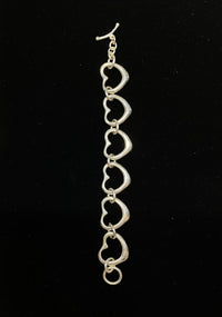 TIFFANY & CO. Vintage 1980s Elsa Peretti .925 Sterling Silver Heart Link Bracelet - $3K Appraisal Value w/CoA} APR 57