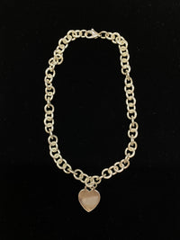 TIFFANY & CO. Discontinued Sterling Silver Heart Tag Link Necklace - $2.5K Appraisal Value w/CoA} APR 57