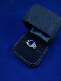 G.J.S Beautiful Art-Deco Yellow Gold Ring w/ Sapphire & Diamonds - $10K Appraisal Value! APR 57