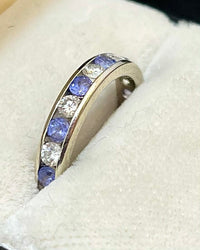 Designer 14KWG Channel setting Diamond & Tanzanite Band Ring - $6K APR Value w/ CoA! APR57