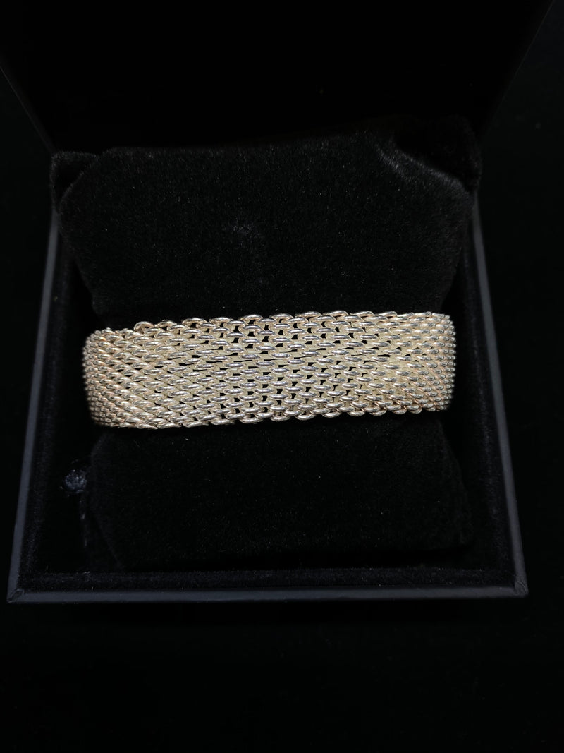 TIFFANY & CO. Beautiful Sterling Silver Chain Mesh Bracelet - $1.5K Appraisal Value w/ CoA! }✓ APR 57