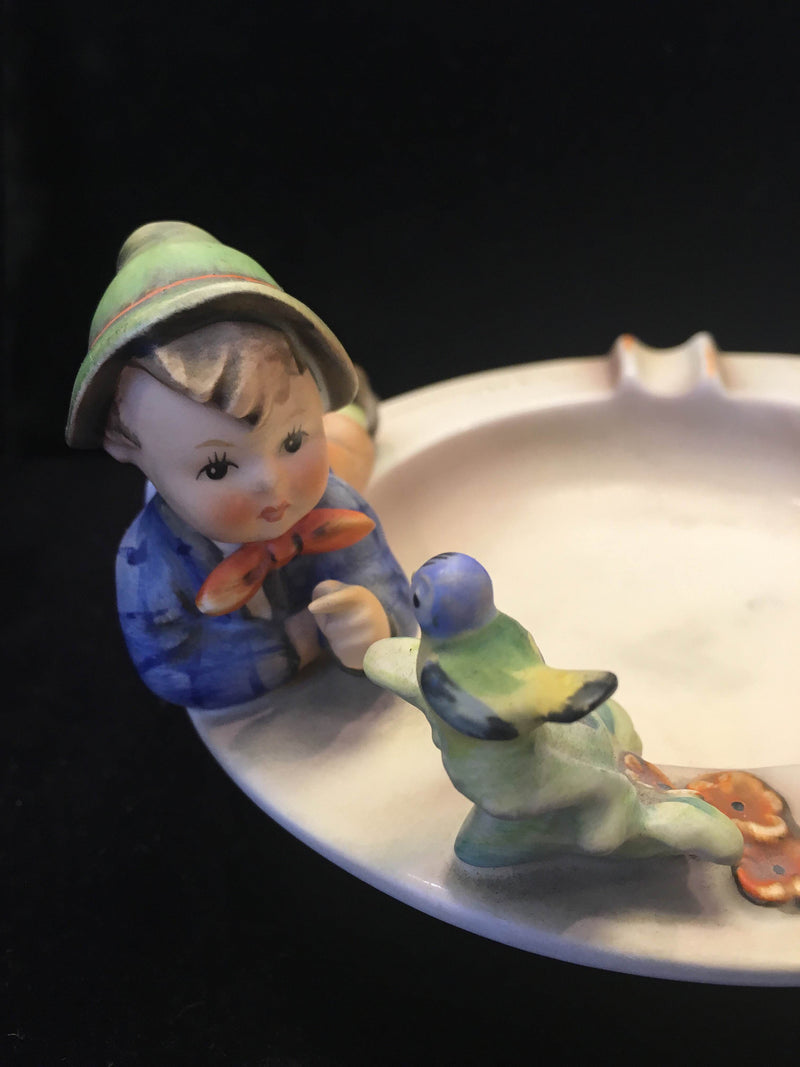GOEBEL HUMMEL "Little Boy with Bird" Collectible Signed Ashtray, c. 1960s- $1.5K VALUE* APR 57