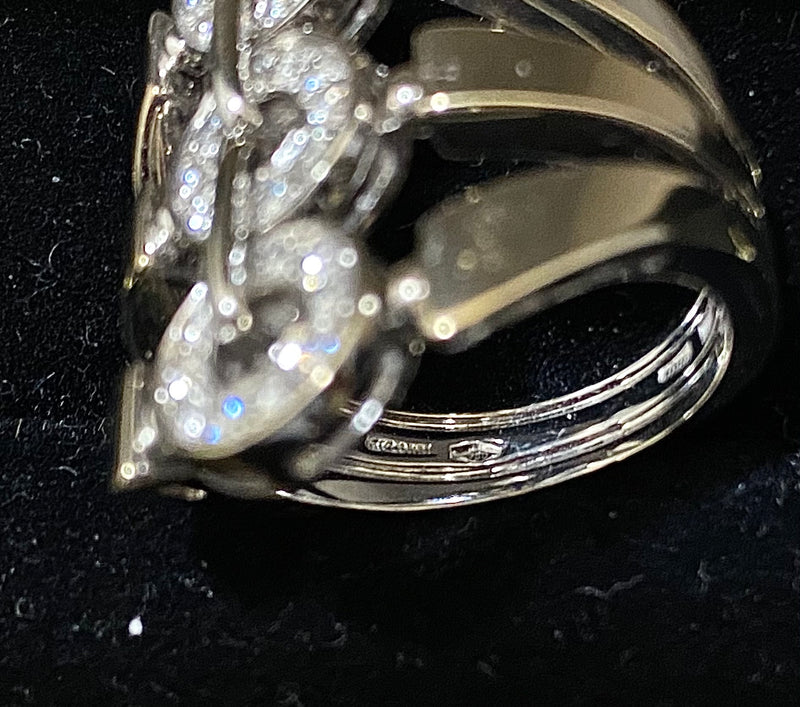 BVLGARI Vintage Design 18K White Gold Diamond Ring - $20K Appraisal Value w/CoA} APR57