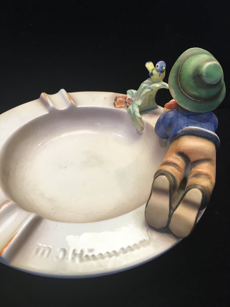 GOEBEL HUMMEL "Little Boy with Bird" Collectible Signed Ashtray, c. 1960s- $1.5K VALUE* APR 57