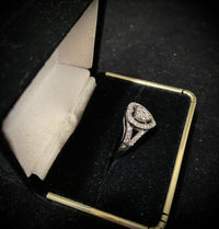 Chopard-style High-end Designer Solid White Gold Ring with 52 Diamonds - $15K Appraisal Value w/CoA} APR57