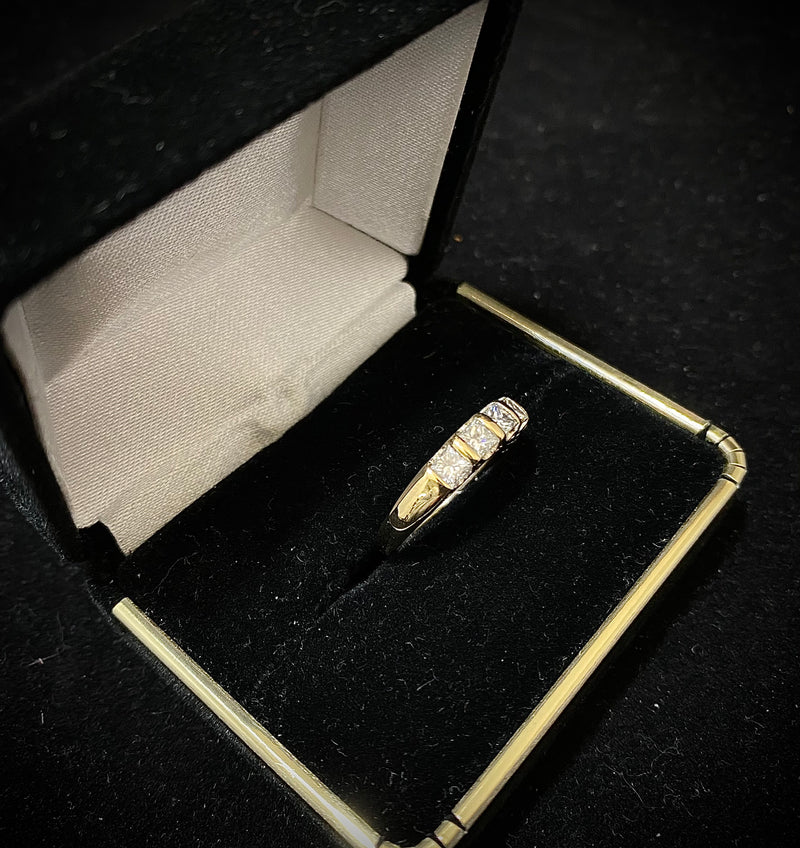 Unique Designer 18K Yellow Gold Half-Eternity Ring with Channel-set Diamonds - $15K Appraisal Value w/ CoA } APR57