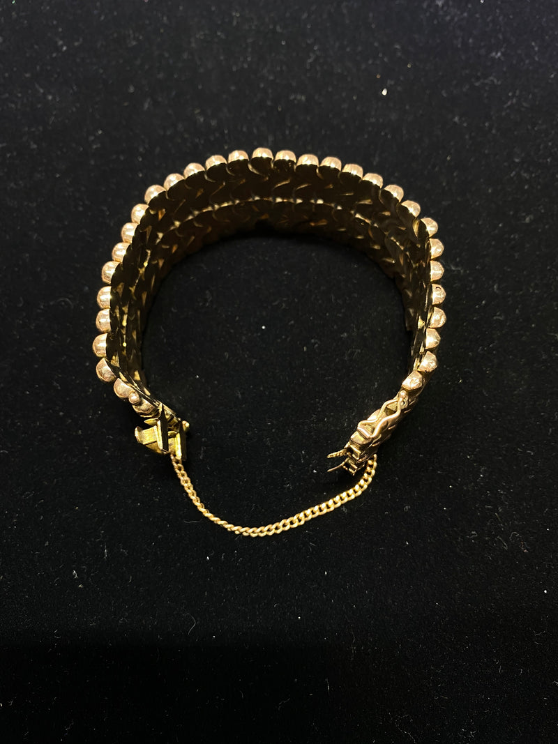BEAUTIFUL Vintage Solid Rose Gold Wide-Link Bracelet - $12K Appraisal Value w/ CoA }✓ APR 57