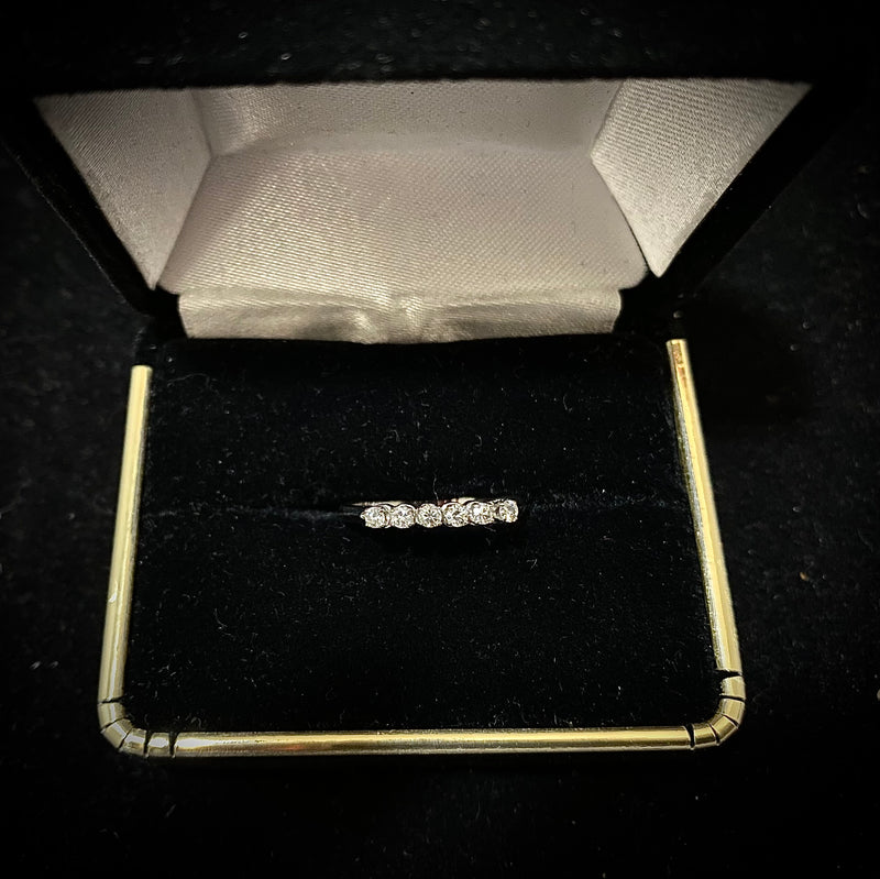 Unique Designer Solid White Gold Ring Band with 6 Diamonds! - $4K Appraisal Value w/CoA} APR57