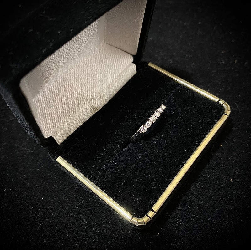 Unique Designer Solid White Gold Ring Band with 6 Diamonds! - $4K Appraisal Value w/CoA} APR57