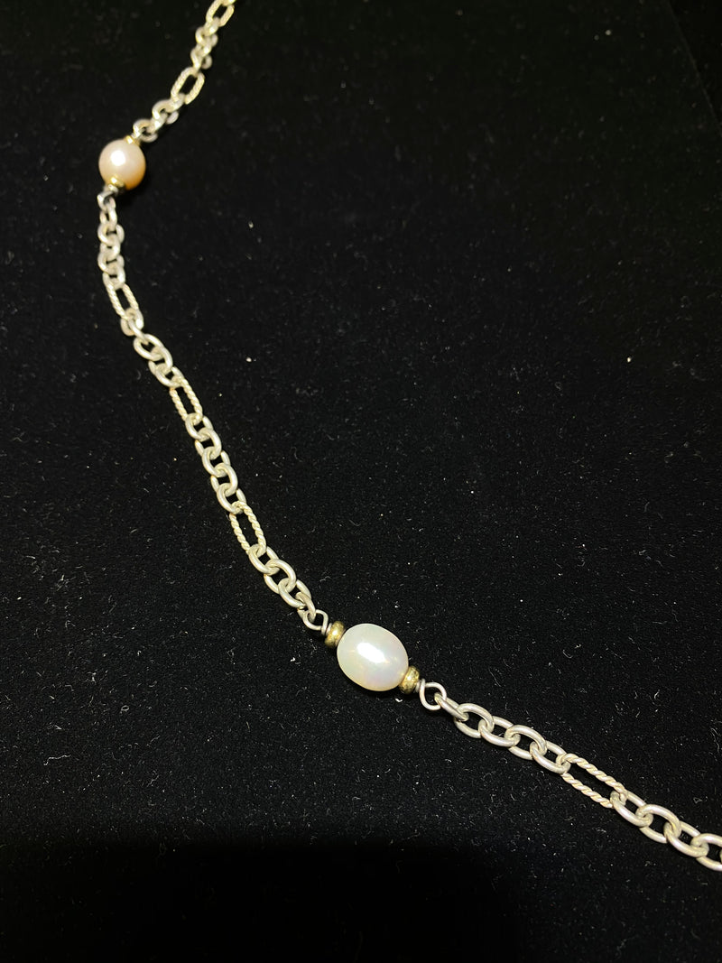DAVID YURMAN 18K Yellow Gold & Sterling Silver Continuance Pearl Chain Necklace - $3.5K Appraisal Value w/CoA} APR 57
