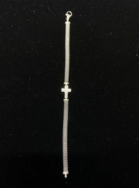 Designer Sterling Silver Cross Bracelet with 12 Stones - $1.5K Appraisal Value w/CoA} APR 57