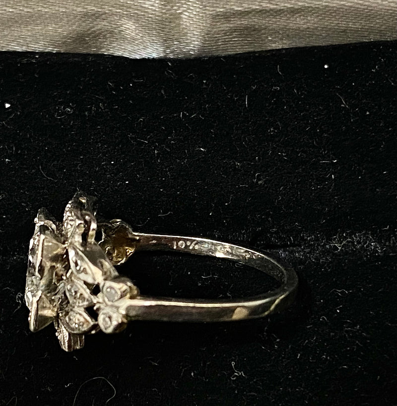 1920's Filigree style Platinum with 17 Diamonds Ring - $80K Appraisal Value w/ CoA! } APR57