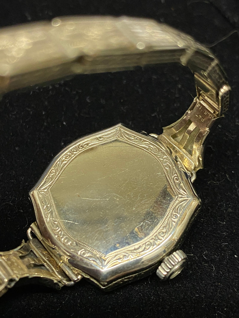 RACINE Vintage C. 1920s White Gold Carved Jewelry Wristwatch - $6K Appraisal Value! ✓ APR 57