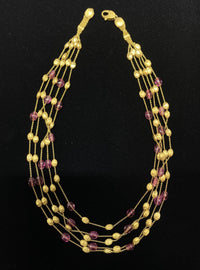 MARCO BICEGO 18K Yellow Gold Chain Necklace with 28 Amethysts Stones - $30K Appraisal Value w/CoA} APR 57