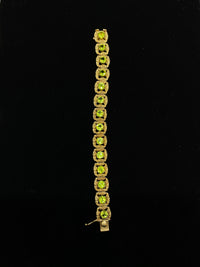 1970's Unique Designer Solid Yellow Gold Bracelet with 14 Peridots - $20K Appraisal Value w/CoA} APR 57