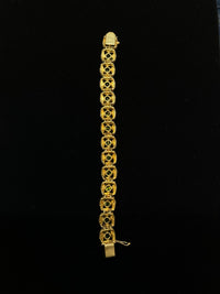 1970's Unique Designer Solid Yellow Gold Bracelet with 14 Peridots - $20K Appraisal Value w/CoA} APR 57