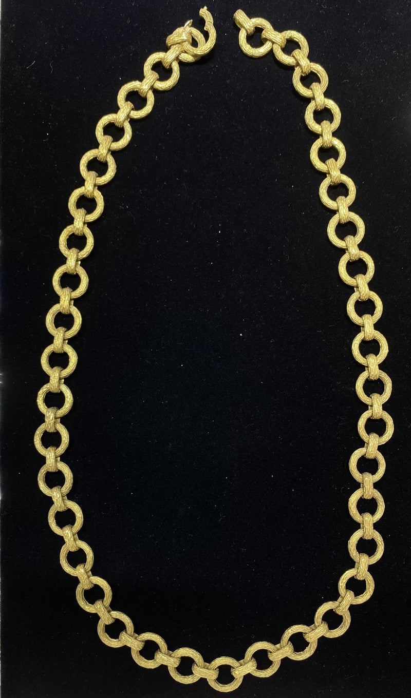 1970's Unique Designer 18K Yellow Gold Textured Chain Necklace - $35K Appraisal Value w/ CoA} APR 57
