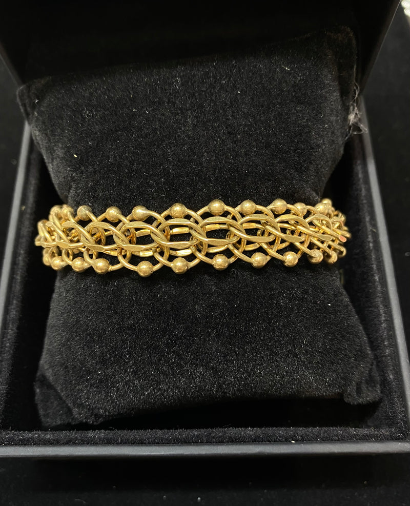 Unique Designer Solid Yellow Gold Chain Bracelet - $6K Appraisal Value w/ CoA! APR 57