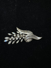 Beautiful Retro Style Diamond Flower Brooch in Solid 14K White Gold with 6.50 Carats in Diamonds - $30K VALUE} APR 57
