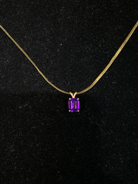 Beautiful Amethyst necklace Solid Yellow Gold Appraisal $4K Value APR 57