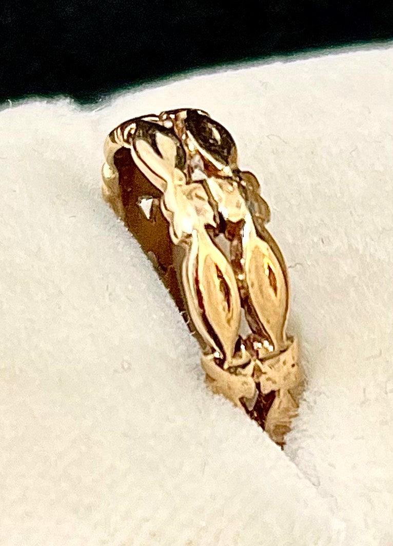 Unique Design Solid Yellow Gold Band Ring - $3K Appraisal Value w/CoA! APR57