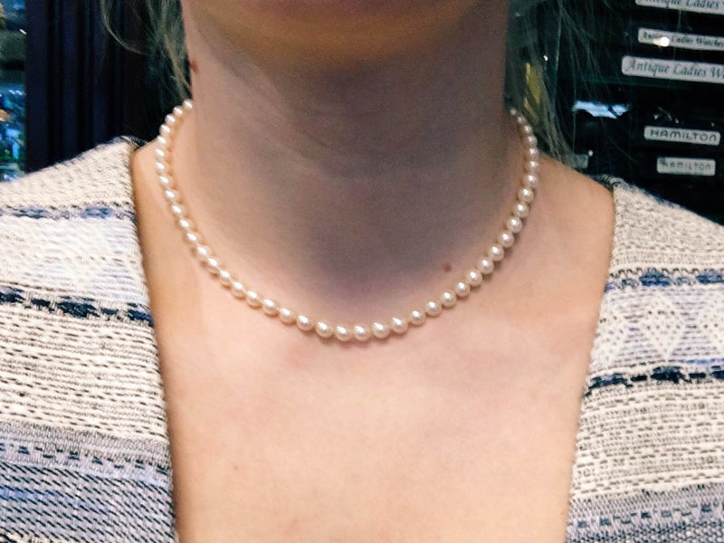 MIKIMOTO 4mm White South Sea Cultured Pearl Necklace in 18K Yellow Gold -$4K Appraisal Value! ✓ APR 57