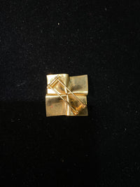 Cartier Square Geometric Design Brooch/Pin in Solid YG c1950's w $15K COA!!!!!} APR 57