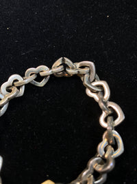 TIFFANY & CO. Rare Heart-Shaped 18K Yellow Gold & Sterling Silver Bracelet - $6K Appraisal Value! } APR 57