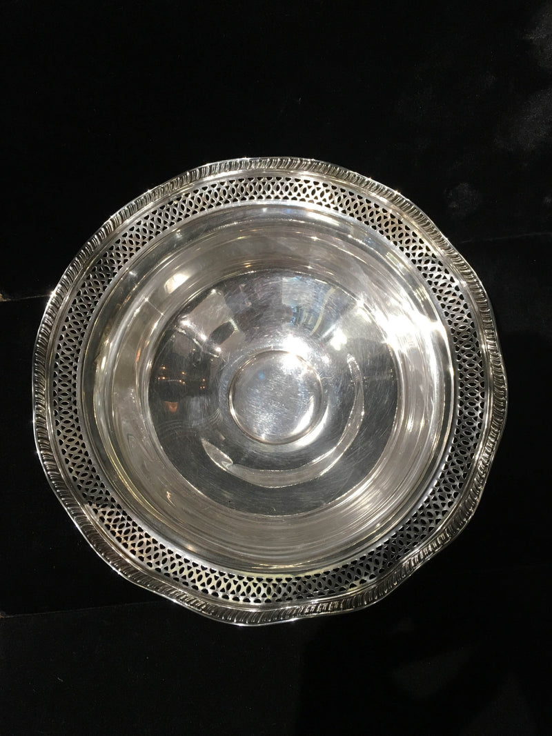 Antique 1930s Sterling Silver Compote Pierced Candy Dish Filigree Bowl Weighted - $3K VALUE* APR 57