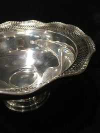 Antique 1930s Sterling Silver Compote Pierced Candy Dish Filigree Bowl Weighted - $3K VALUE* APR 57