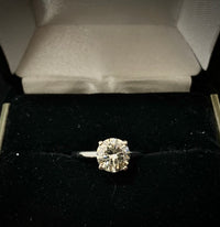 Stunning Solid White Gold 2Ct. Diamond Solitaire Engagement Ring - $80K Appraisal Value w/ CoA! } APR57