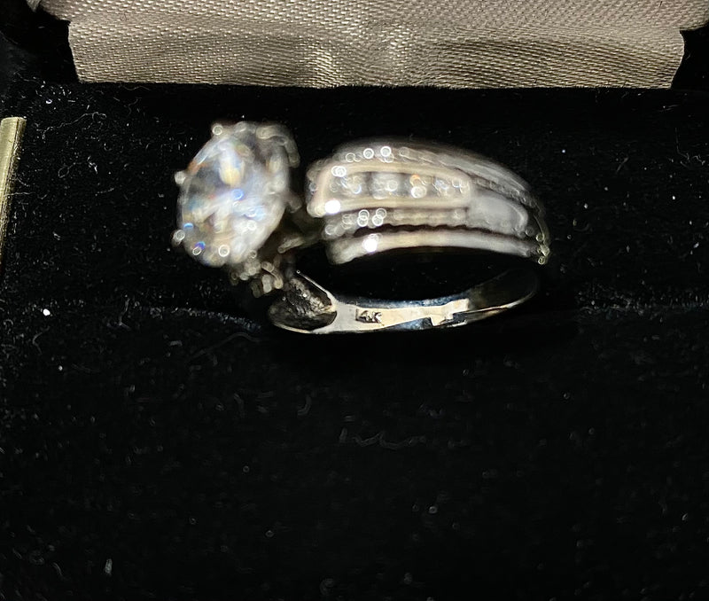 Solid White Gold Diamond Crystal Ring - $5K Appraisal Value w/ CoA! } APR57