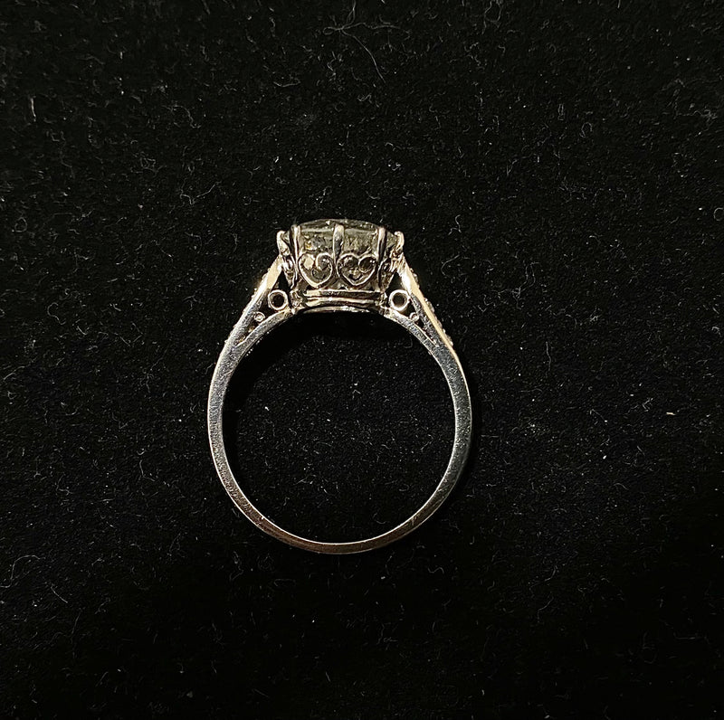 1930's Platinum 4Ct Diamond Filigree Engagement Ring - $40K Appraisal Value w/ CoA! } APR57