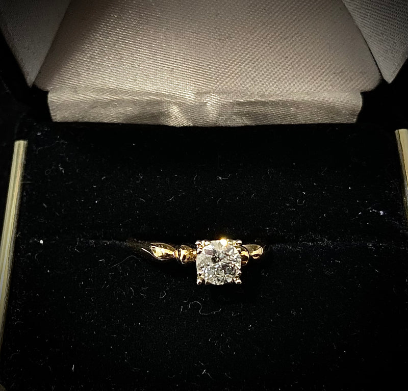 Solid Yellow Gold Diamond Solitaire Engagement Ring - $10K Appraisal Value w/ CoA! } APR57