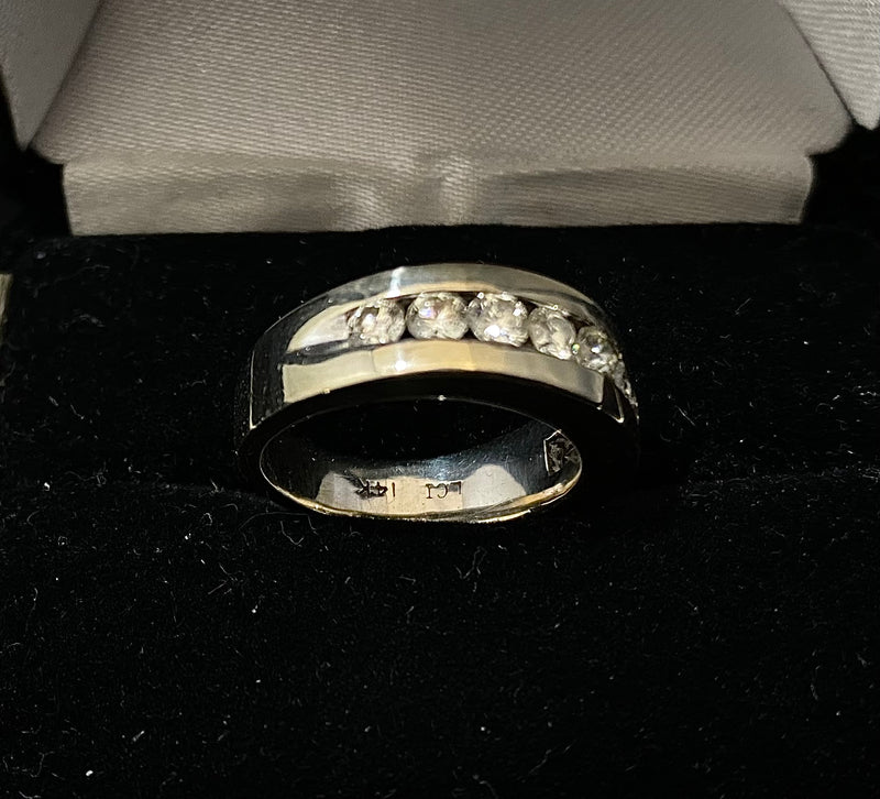 Solid White Gold 9-Diamond Band Ring - $10K Appraisal Value w/CoA} APR57