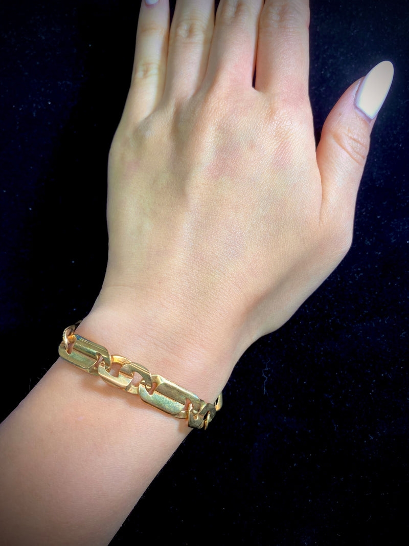 BEAUTIFUL Yellow Gold-tone S-Wave Designer Bracelet - $6K Appraisal Value! } APR 57