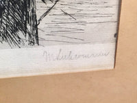 Late 19th C. Max Liebermann "The Park Scene" Original Signed Etching Framed - $10K VALUE* APR 57