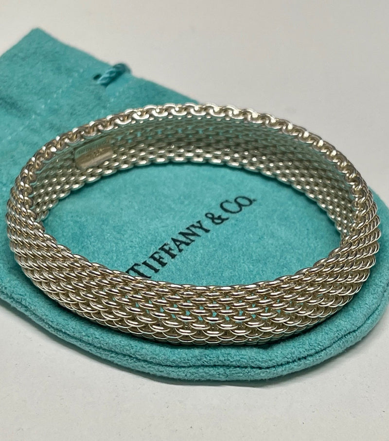 TIFFANY & CO. Sterling Silver Somerset Mesh Bracelet - $1.5K Appraisal Value! APR 57