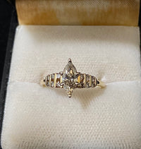 Designer Solid Yellow Gold Marquise Diamond Ring - $10K Appraisal Value w/CoA} APR57
