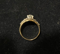 1940's Unique Designer's Solid Yellow Gold with 10 Diamonds Ring - $8K Appraisal Value w/CoA} APR57
