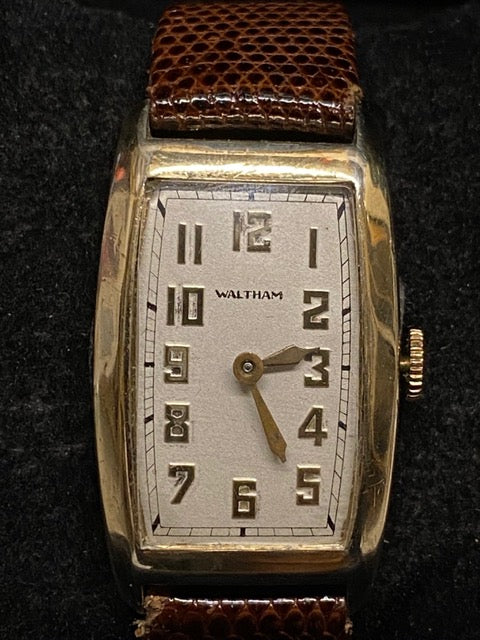 WALTHAM Vintage C. 1940s Large Size Tank-style Wristwatch - $4K APR Value w/ CoA! APR 57