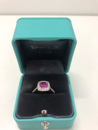 TIFFANY & CO. Pink Sapphire Cushion Diamond Ring - $25K VALUE Apr57